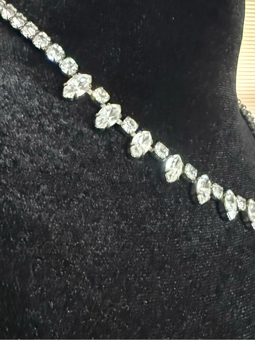 Signed Weiss Mid-Century Rhinestone Choker Vintage 1950s Glam Necklace - Picture 3 of 8